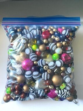 Assorted Beads Bag 2 1/2 Lbs. of Loose Beads